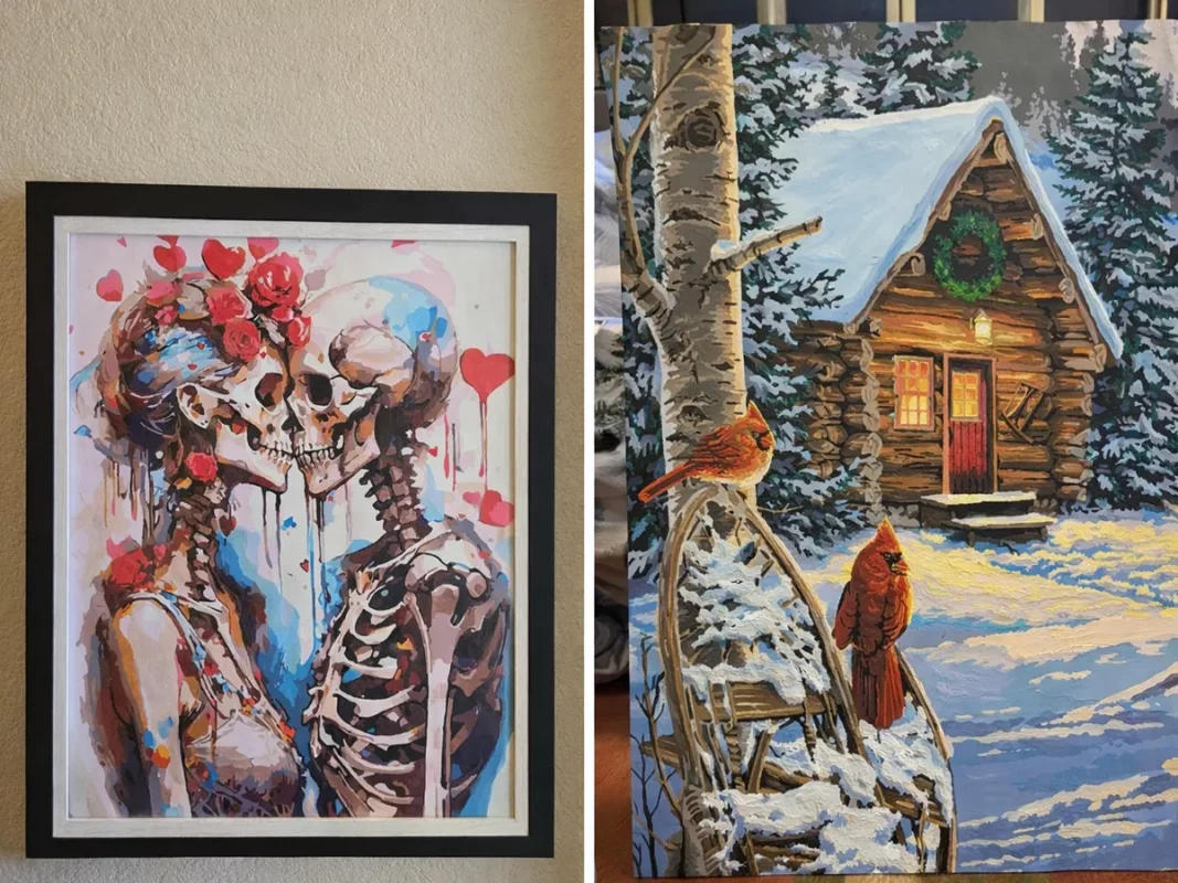 side by side paint by numbers kit