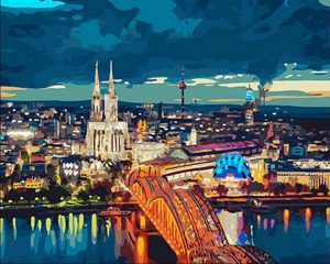 Night Bridge Frankfurt Paint By Numbers