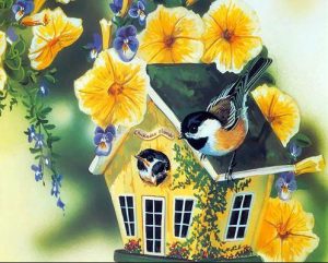 Chickadee Birdhouse Paint By Numbers