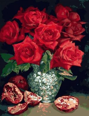 Pomegranate And Roses Paint By Numbers