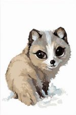 Baby Wolf In Snow Paint By Numbers