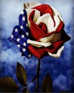 American Flag Rose Paint By Numbers