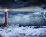 Lighthouse In The Storm Paint By Numbers