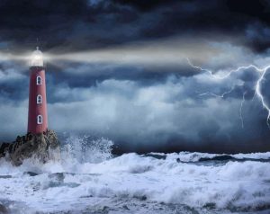 Lighthouse In The Storm Paint By Numbers