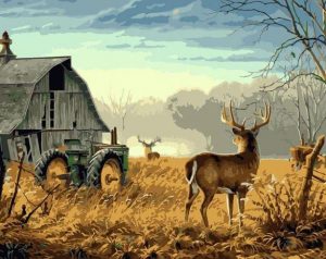 Deer In Farm Paint By Numbers
