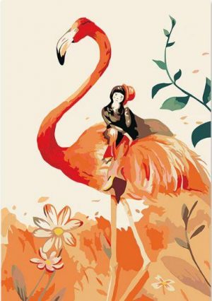 Girl On Flamingo Paint By Numbers