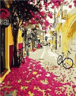 Crete Greece Pink Trees Paint By Numbers