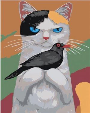 Cat And Crow Paint By Numbers
