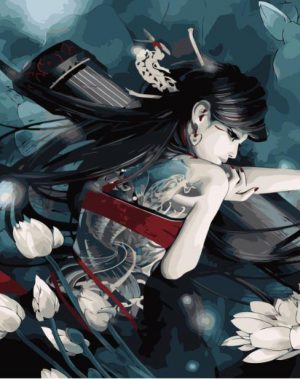 Japanese Girl With Tattoo Paint By Numbers
