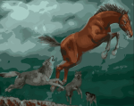 Horse And Wolves Paint By Numbers