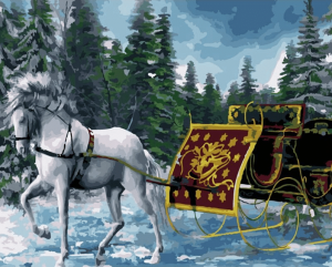 Horse Sleigh Paint By Numbers