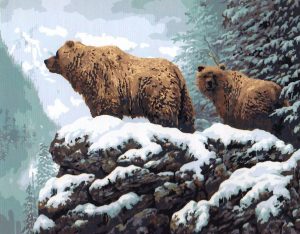 Bear and Cub Paint By Numbers