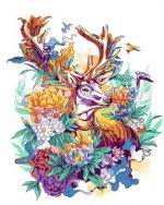 Floral Deer Paint By Numbers