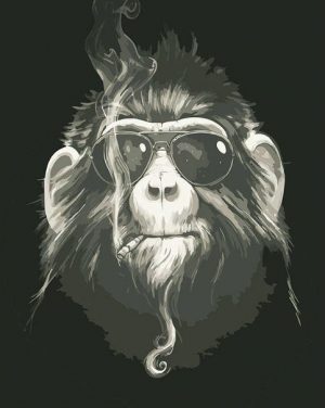 Smoking Chimpanzee Animals Paint By Numbers