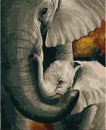 Elephant Mother And Son Paint By Numbers