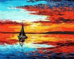 Sailboat At Sunset Paint By Numbers