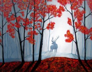 Deer In dark Forest Paint By Numbers