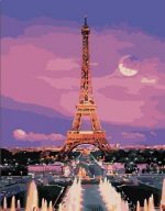 Eiffel Tower Purple Sky Paint By Numbers