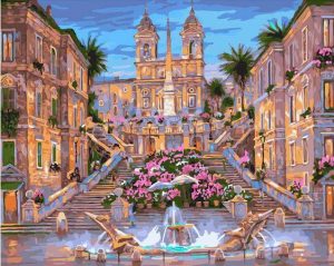 Spanish Steps Fountain Paint By Numbers