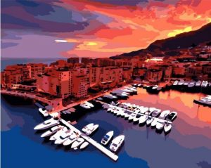 Fontvieille Harbour Monaco Paint By Numbers