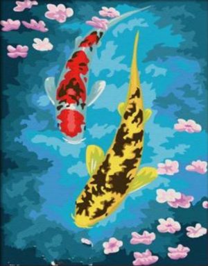 Koi Fish In Water Paint By Numbers