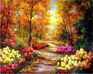 middle way of flowers paint by numbers