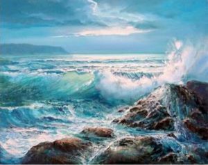 Waves Crashing On Rocks Paint By Numbers