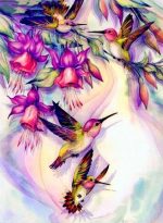 Hummingbirds And Flowers Paint By Numbers