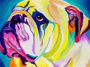 Colorful Bulldog Art Paint By Numbers