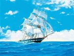 Sailing Ship In Blue Ocean Paint By Numbers