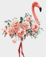 Pink Flowers Flamingo Paint By Numbers
