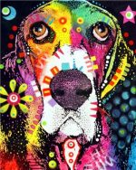 abstract colorful dog paint by numbers