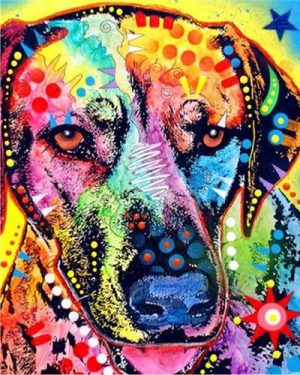 Multicolored Dog Animals Paint By Numbers