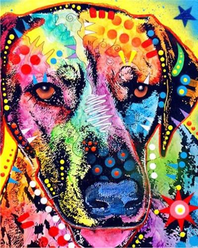 Multicolored Dog Animals Paint By Numbers
