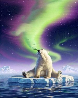 Polar Bear Floating Paint By Numbers