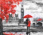 London lovers In Black And Red Paint By Numbers