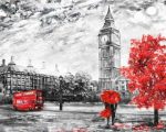 London in Black And Red Paint By Numbers