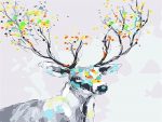 Stag With Colorful Antlers Paint By Numbers