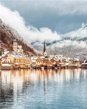 Winter Hallstatt Paint By Numbers