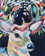 Colorful Floral Deer Paint By Numbers
