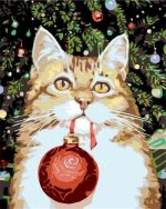 Cat And Christmas Bulb Paint By Numbers