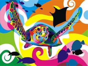 Colorful Sea Turtle Paint By Numbers