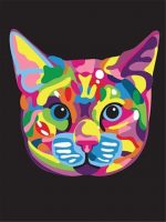 Colorful Cat Head Paint By Numbers