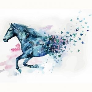 Butterflies Horse Paint By Numbers