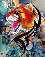 Abstract Tiger paint by numbers