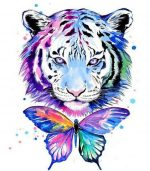 Tiger And Butterfly Paint By Numbers