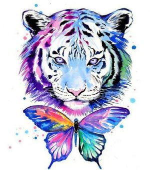 Tiger And Butterfly Paint By Numbers
