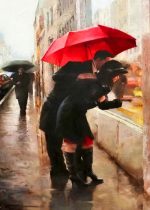 Lovers Under Red Umbrella Paint By Numbers