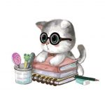 Kitten With Glasses Paint By Numbers