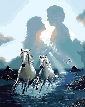 Horse at Moonlight Animals Paint By Numbers